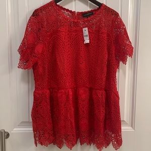 Lane Bryant Red Lace Top - Size 20 - NWT